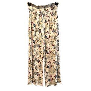 Hayden High Rise Y2K Flare Leg Pants Tan Floral Size Large‎